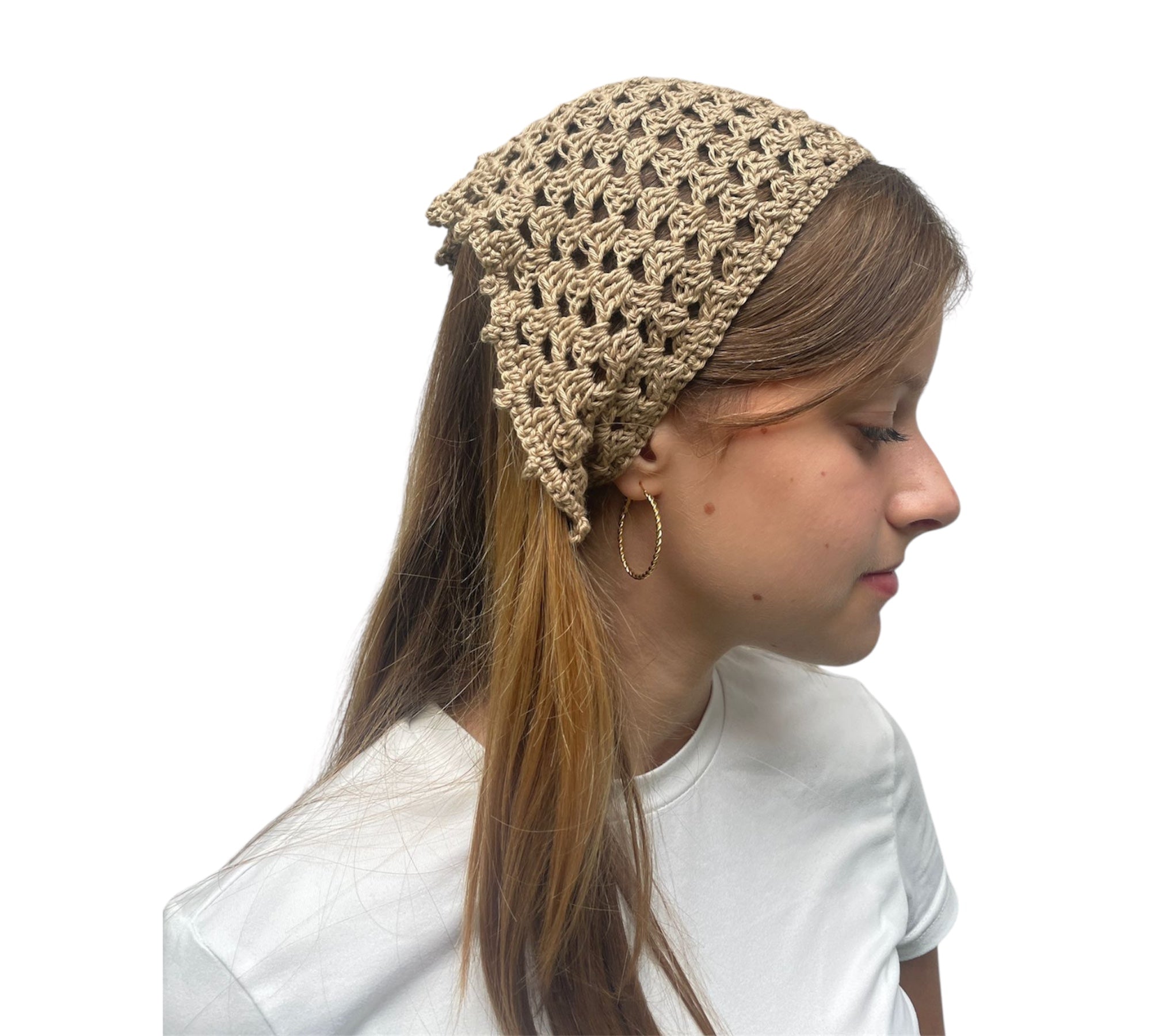 Bandana tejida a crochet – Hecha a mano.