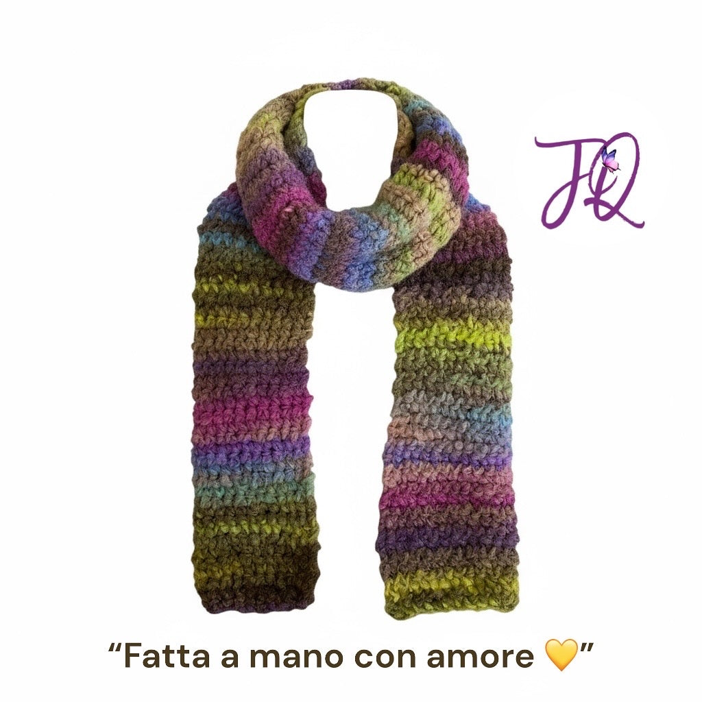 🧣 Bufanda “Aurora” – hecha a mano en crochet