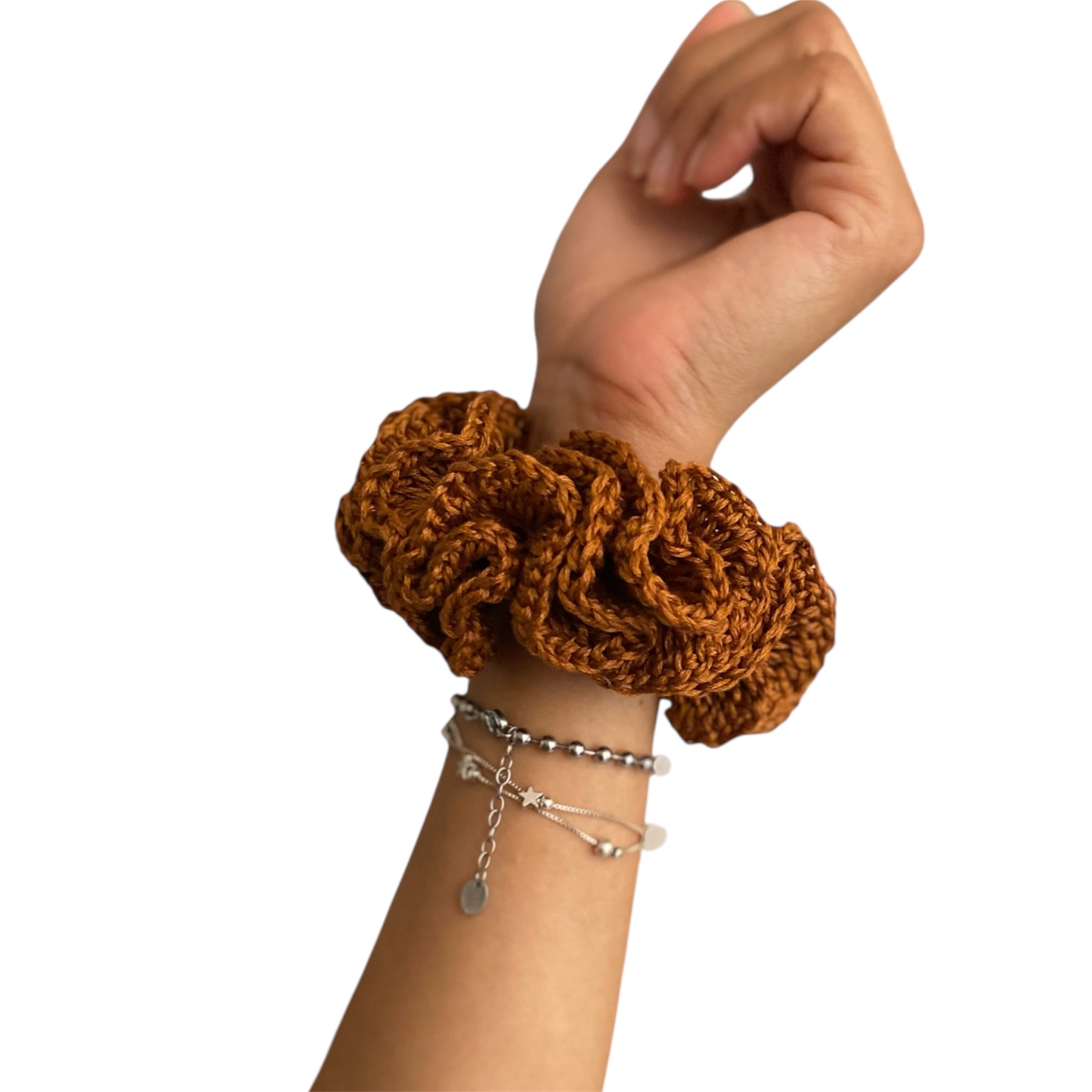 Scrunchies de crochet  4 colores tierra