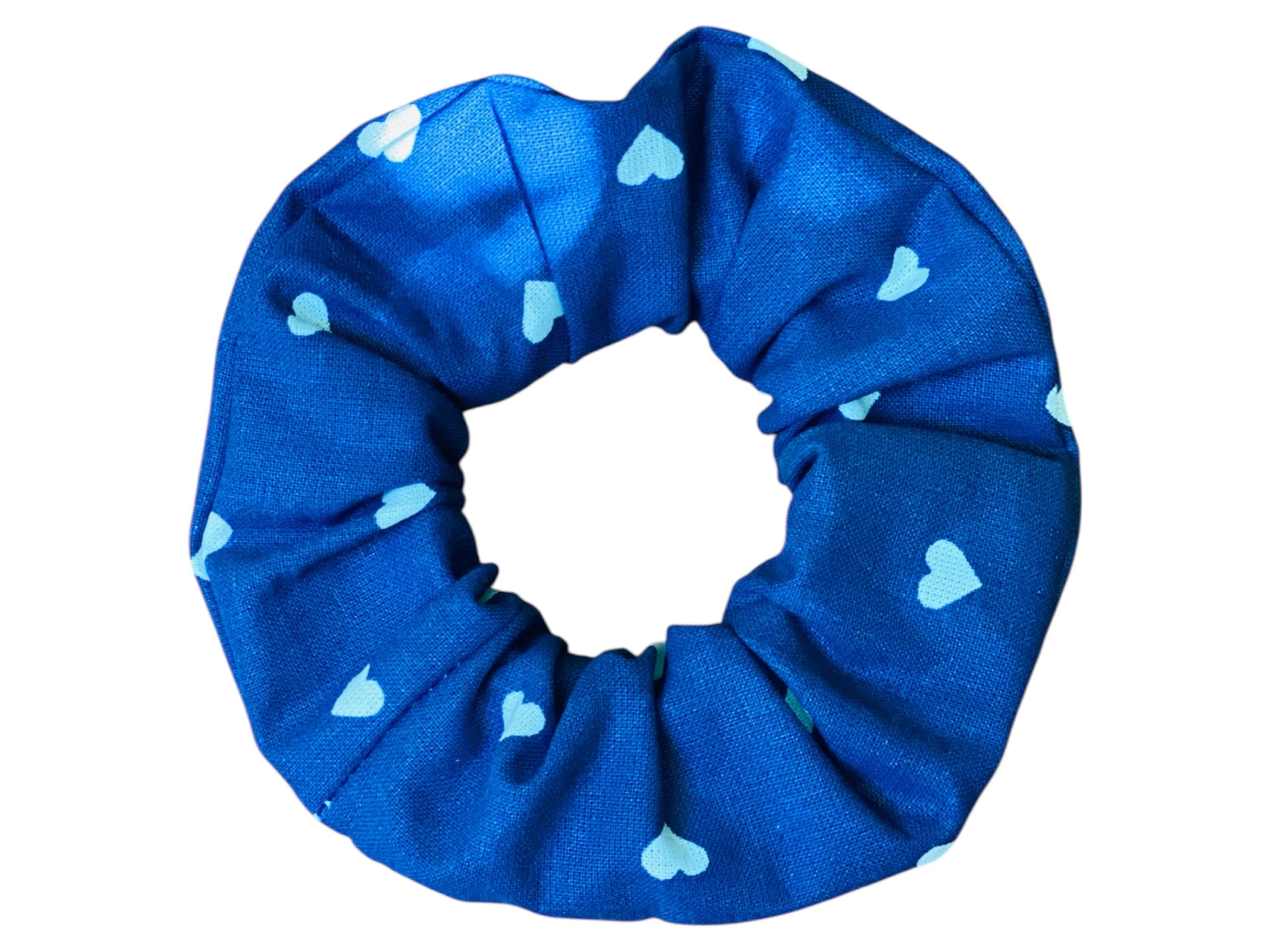 Scrunchies Estampados con Corazones – 5 Colores – Hecho a Mano